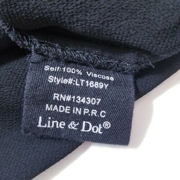 Line and Dot Black Crochet Tassels Deep V-neckline Sheer Blouse Long Sleeves - Picture 10 of 11